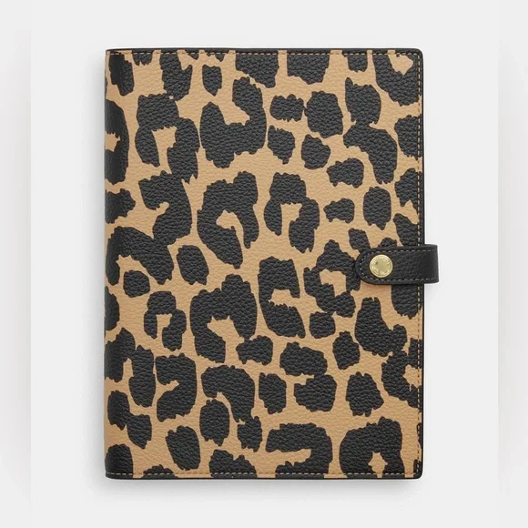 Coach Notebook With Leopard Print NWT Limited in Gold/Leopard